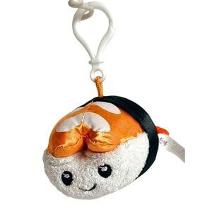 Glitzy Clips Sushi Roll Plush Keychain Clip 4.5" Adorable Foodie Animal Adventur